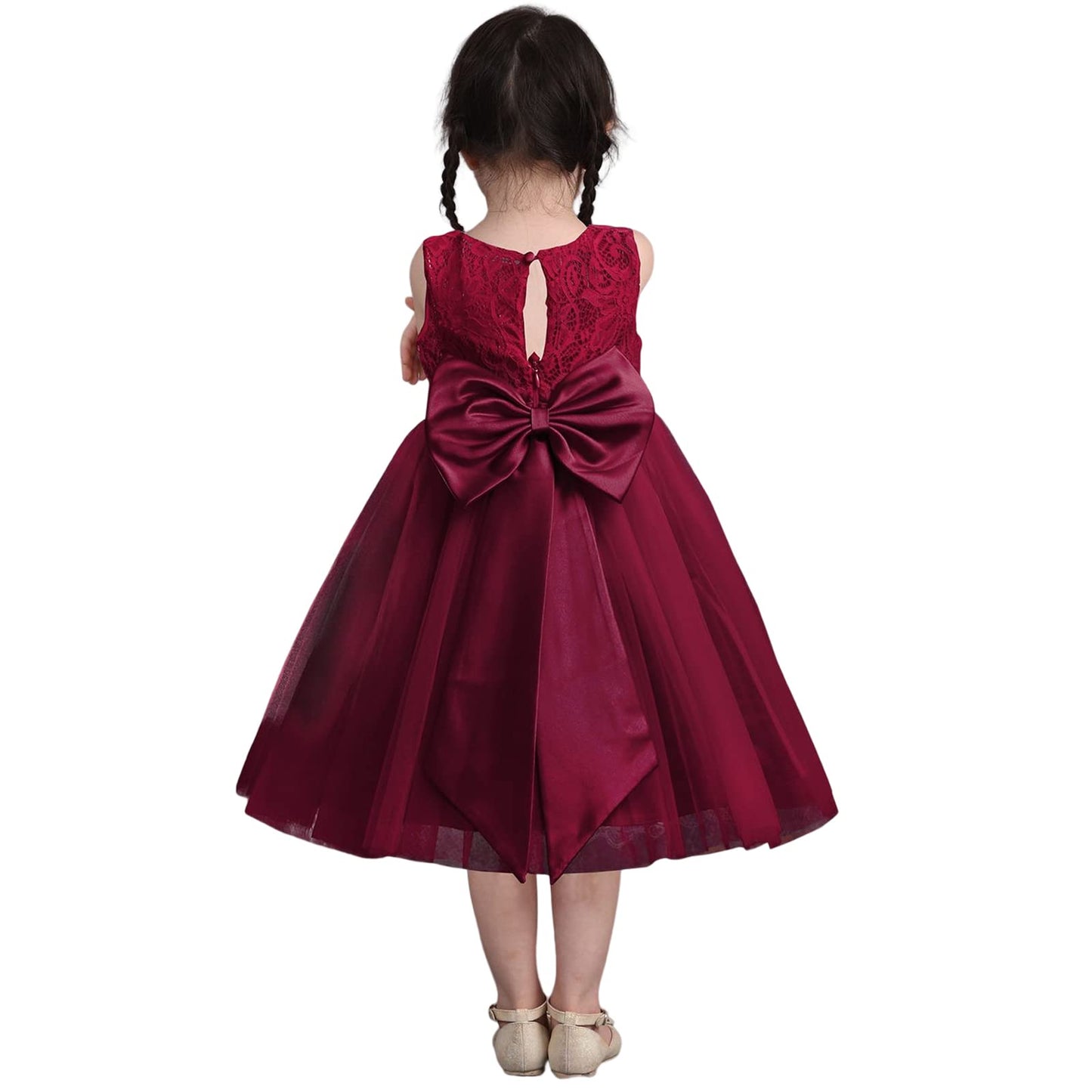 Baby Girl Tulle Dresses Wedding Toddler Tutu Sleeveless Bowknot Princess