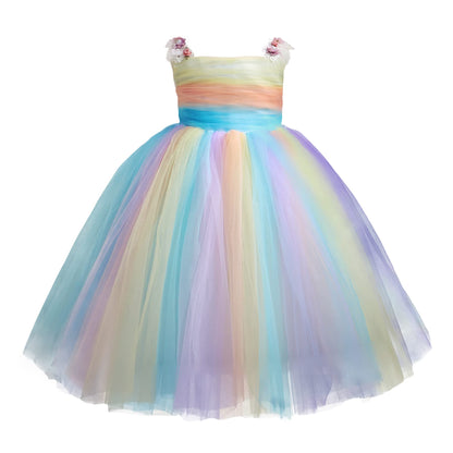 Toddler Baby Girl Tulle Dress Sleeveless Lace Princess for Party Wedding Pageant