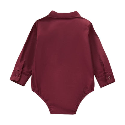 Baby Boy Dress Shirt Bodysuit Long Sleeve