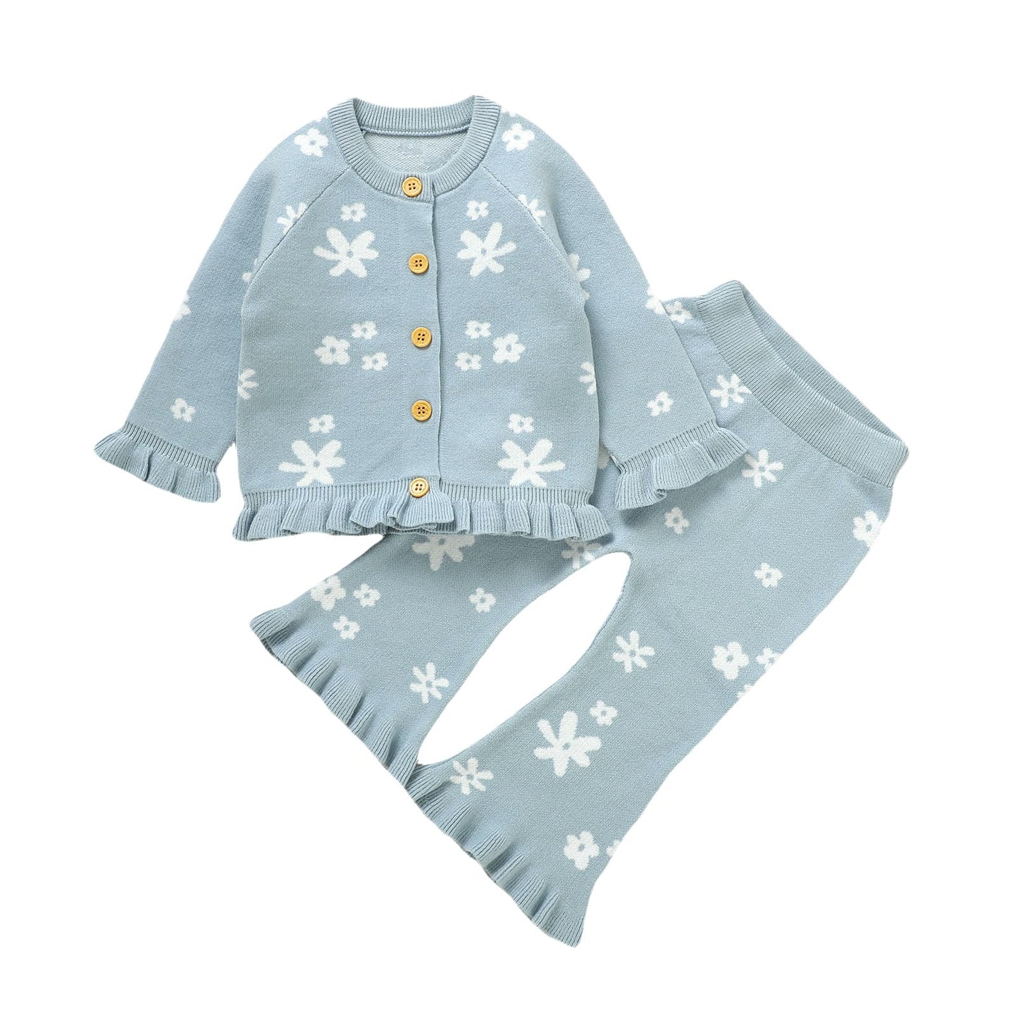 Infant&Toddler Girl Sweater Cardigan and Pant Set