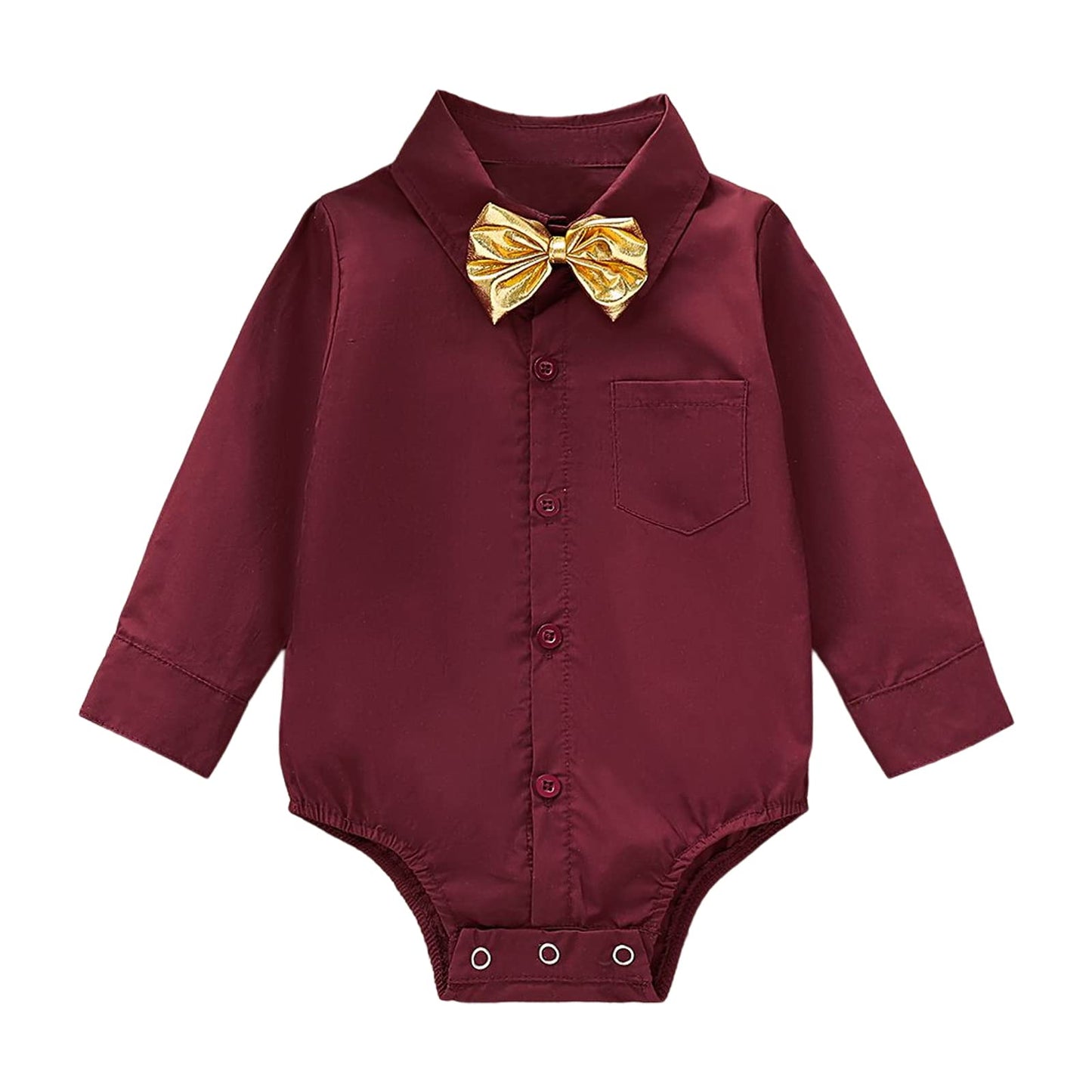 Baby Boy Dress Shirt Bodysuit Long Sleeve