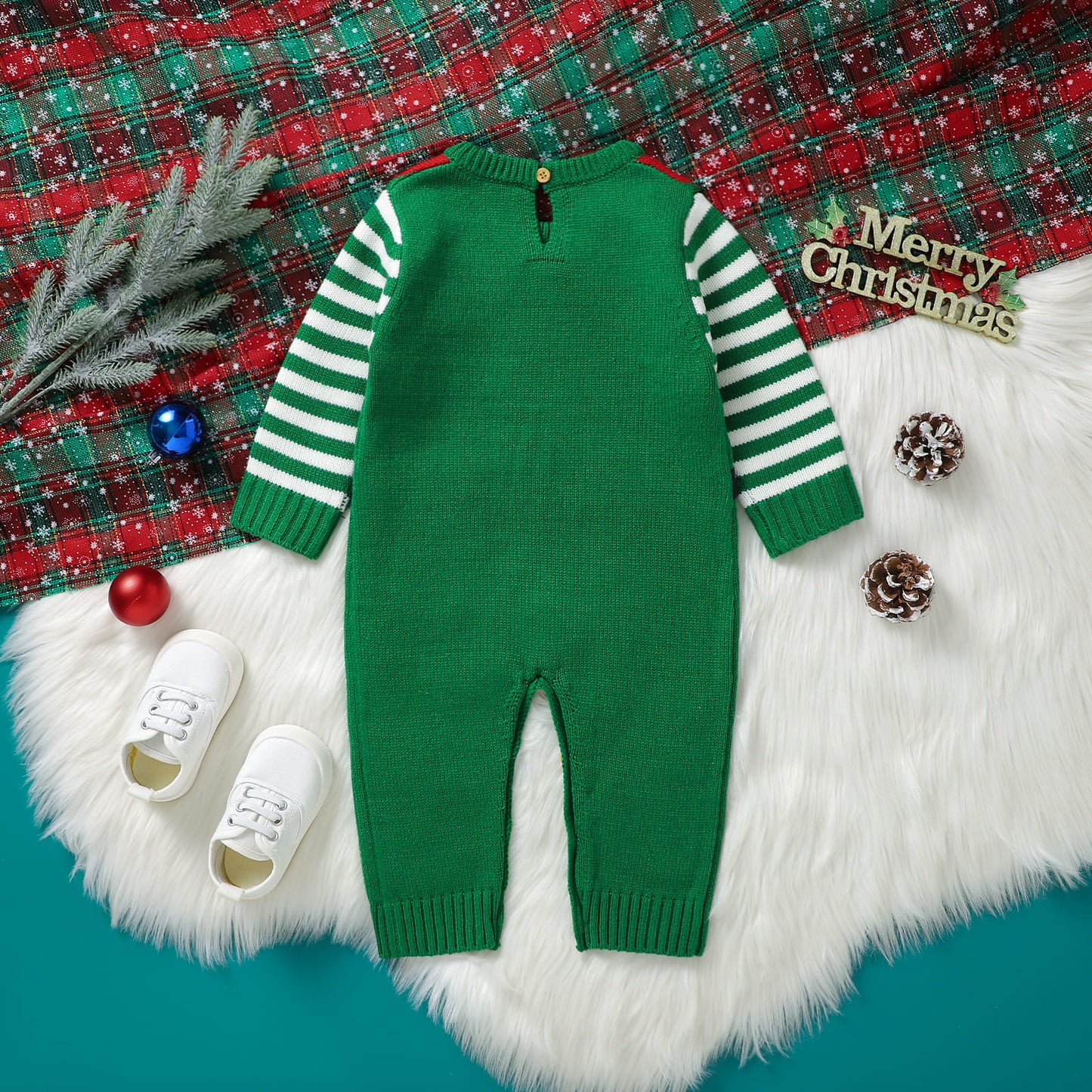 Baby Ugly Christmas Sweater Romper Elf