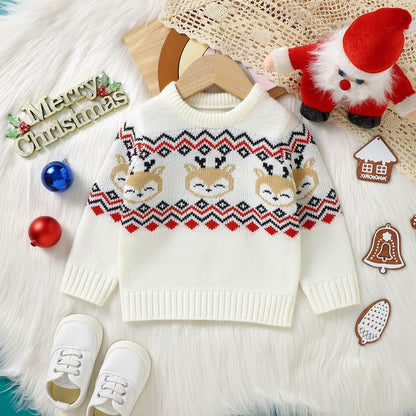 Baby Christmas Knit Sweater Reindeer