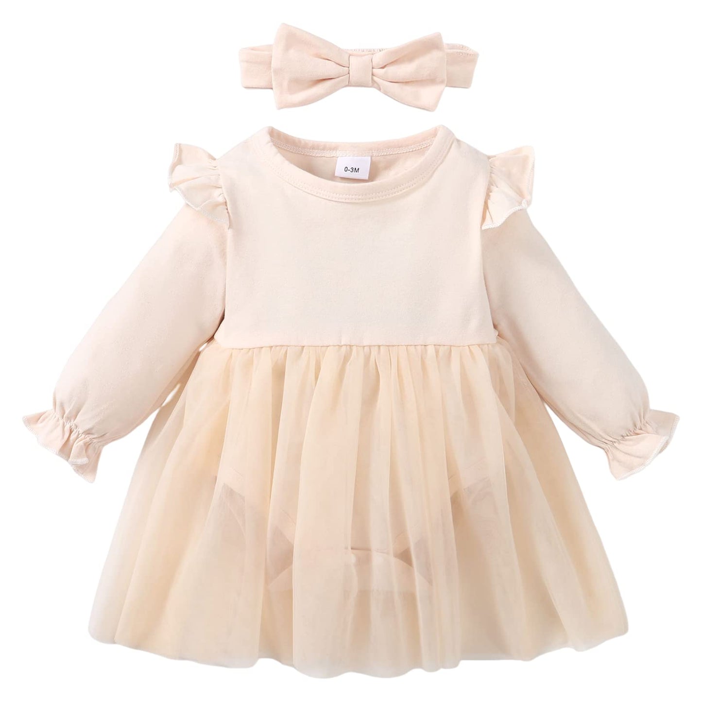 Infant Baby Girl Bodysuit Dress with Headband