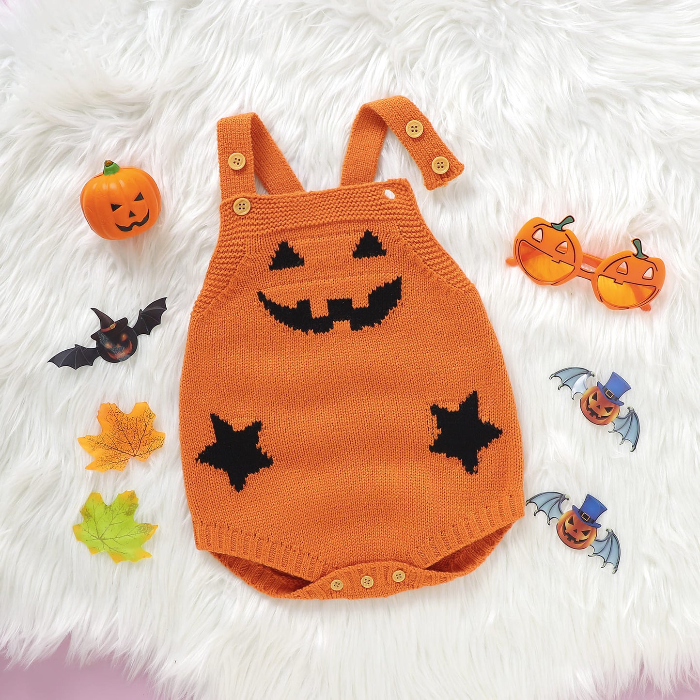 Halloween Baby Sweater Bodysuit Overalls