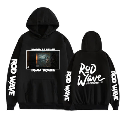 Unisex Novelty Rod Wave Hoodie Fashion Graphic Print Long Sleeve Pocket Sweatshirts Hoodie Pullover Tops