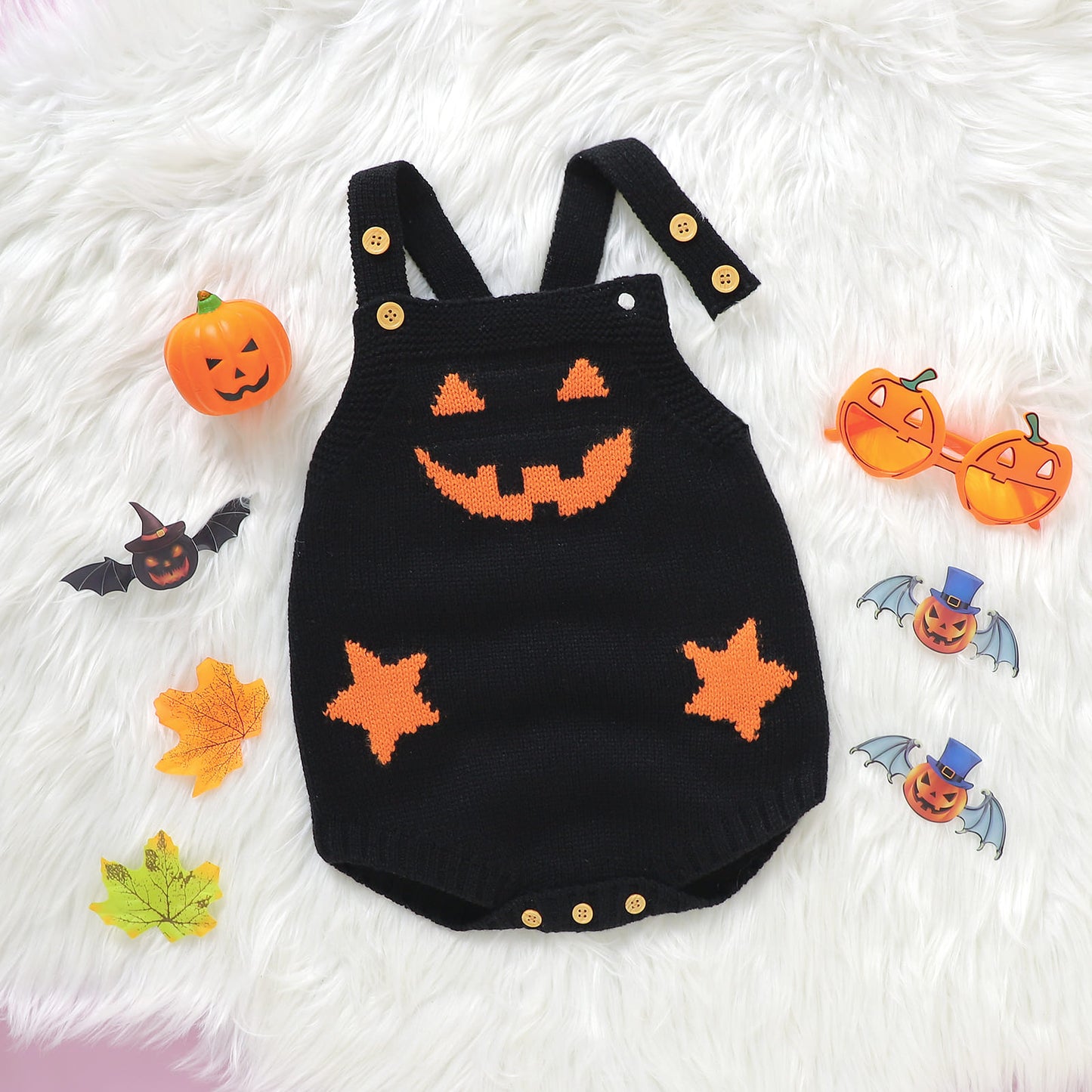 Halloween Baby Sweater Bodysuit Overalls