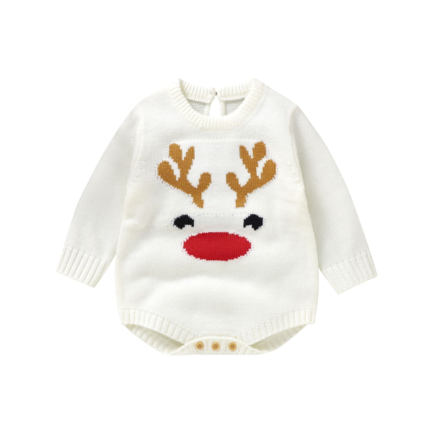 Infant&Toddler Sweater Bodysuit Christmas Reindeer Print