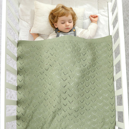 Knitted Baby Blankets Crib Crochet Blanket Toddler Security Blanket Soft Cotton