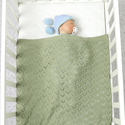 Knitted Baby Blankets Crib Crochet Blanket Toddler Security Blanket Soft Cotton