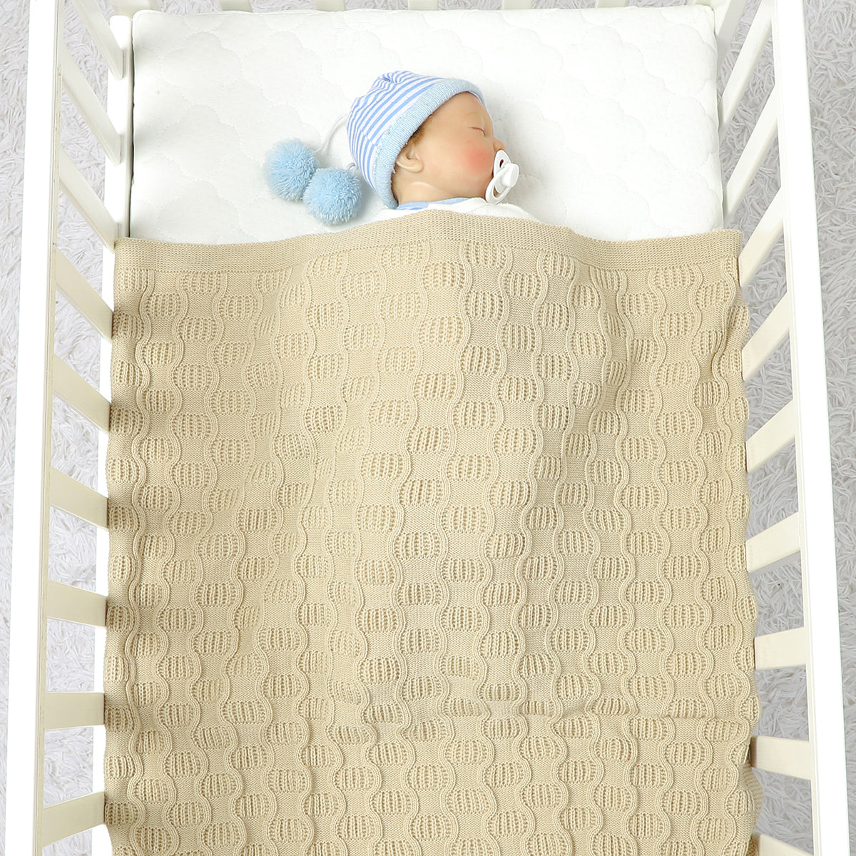 Newborn Baby Knit Blanket Soft and Breathable