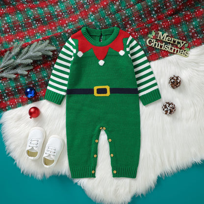 Baby Ugly Christmas Sweater Romper Elf