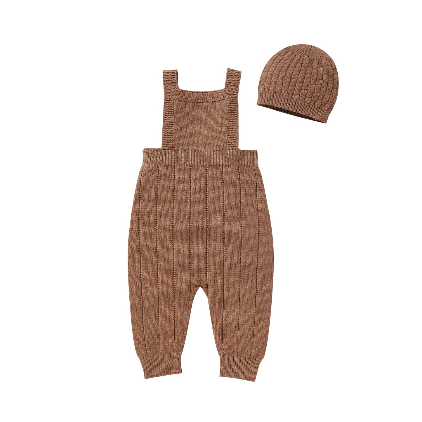 Baby Sweater Jumpsuit Overalls with Knit Hat