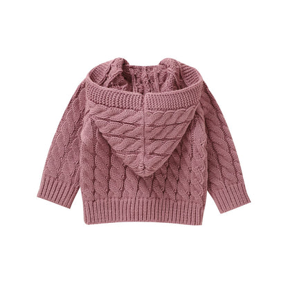 Infant&Toddler Sweater Knit Cardigan with Hoody