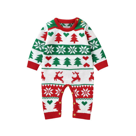 Baby Ugly Christmas Sweater Romper Long Sleeve