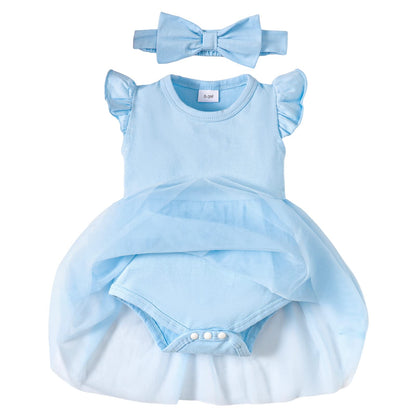 Infant Girl Onesie Dress Short Sleeve