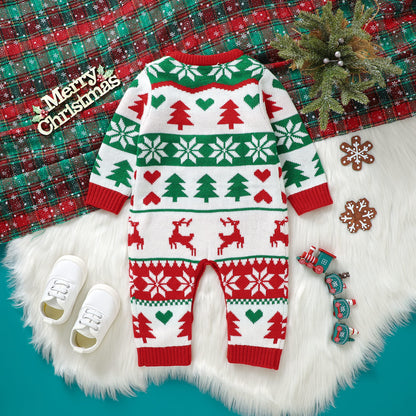 Baby Ugly Christmas Sweater Romper Long Sleeve