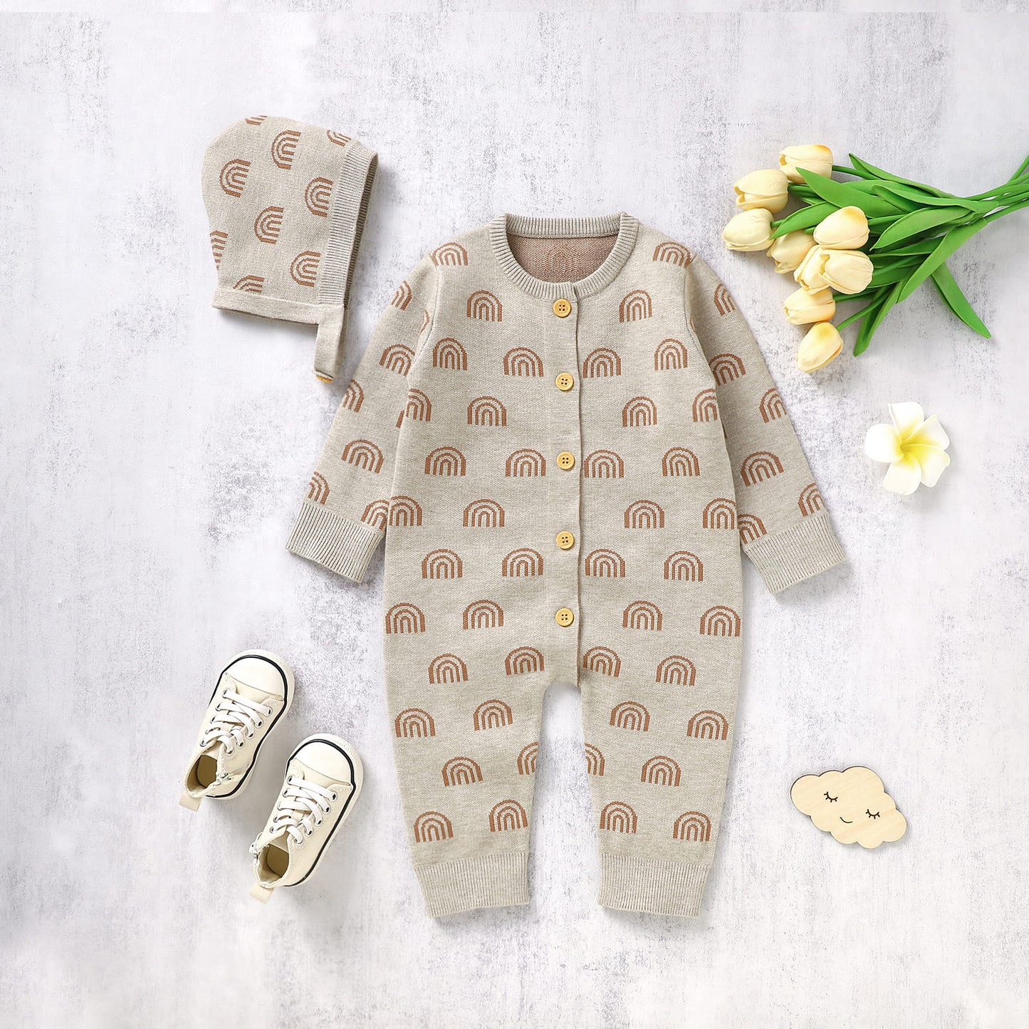 Baby Snap Sweater Romper Long Sleeve