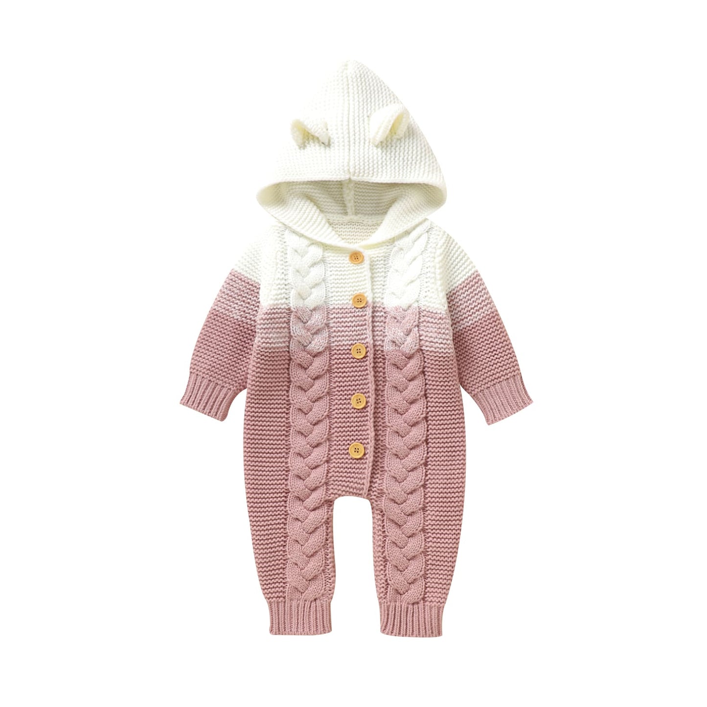 Baby Knit Sweater Romper with Hoody