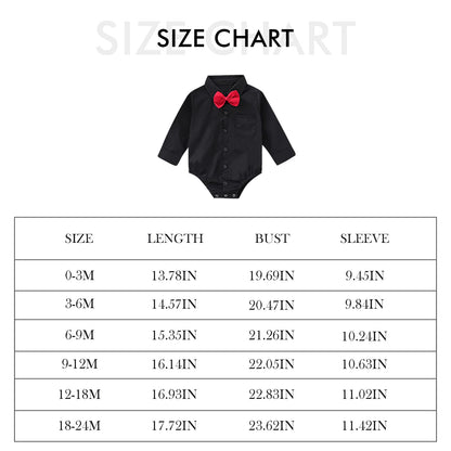 Baby Boy Dress Shirt Bodysuit Long Sleeve