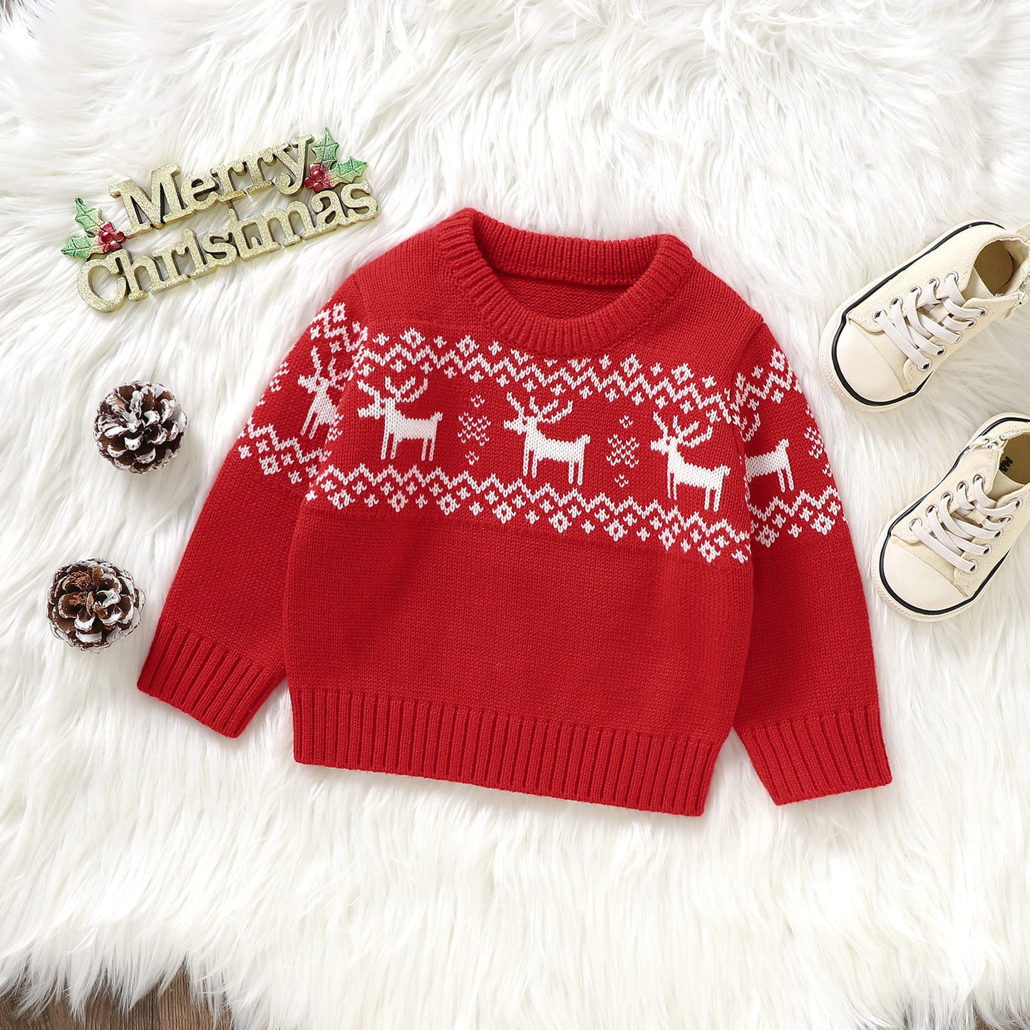 Baby Ugly Christmas Sweater Reindeer