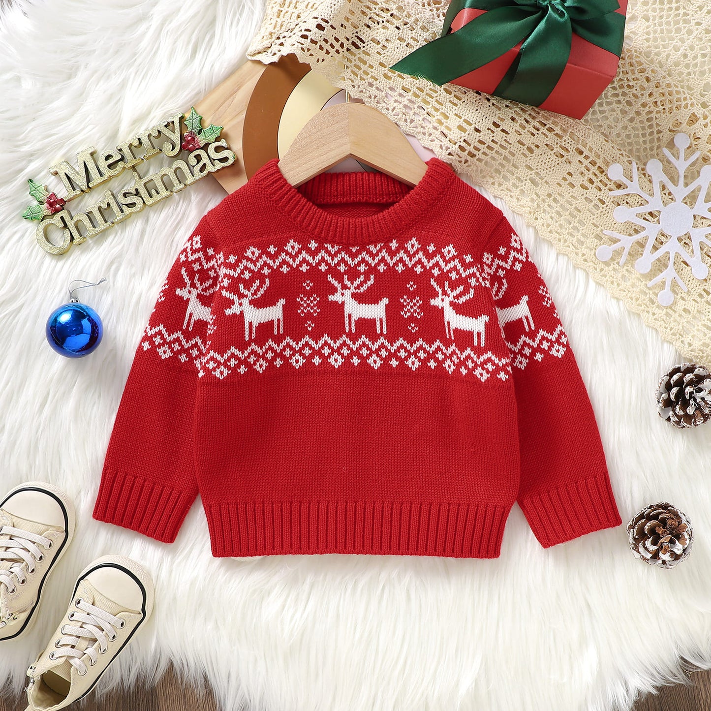 Baby Ugly Christmas Sweater Reindeer