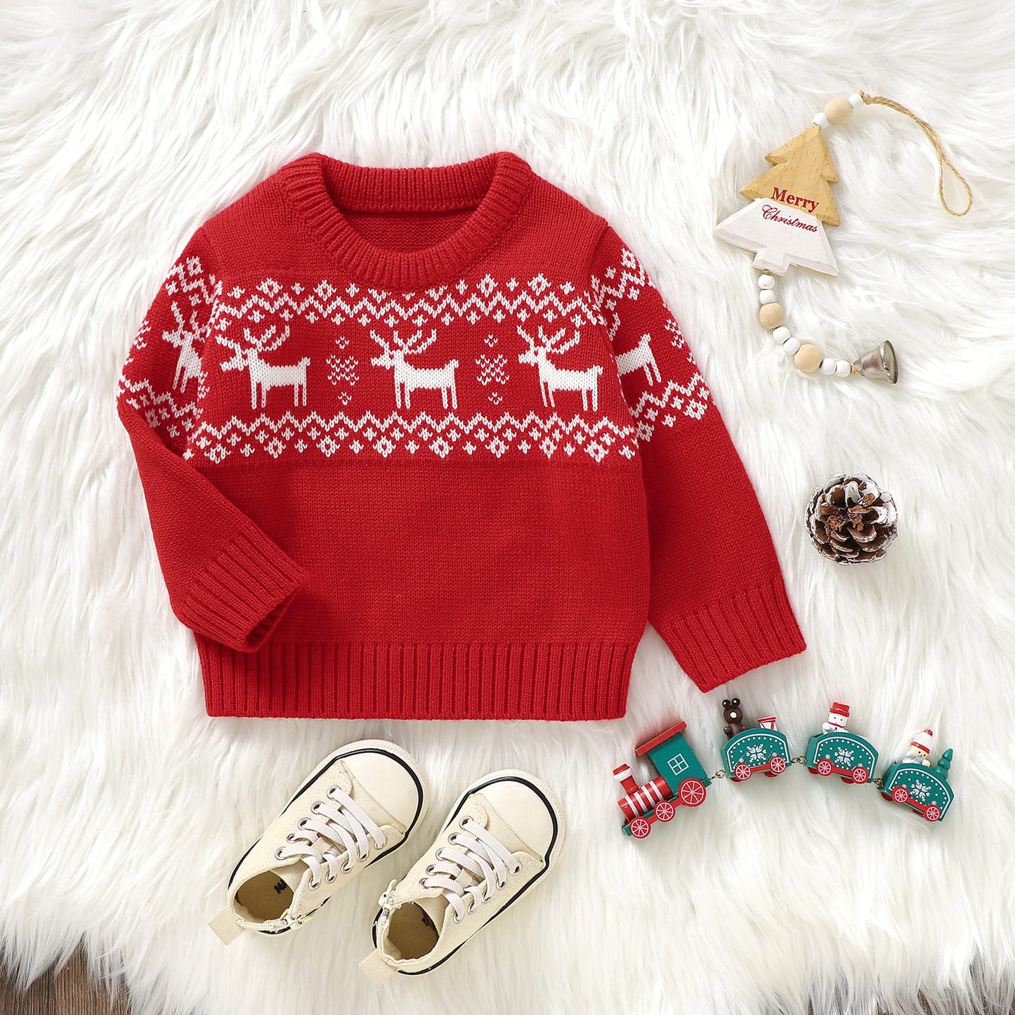 Baby Ugly Christmas Sweater Reindeer