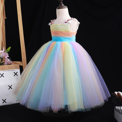 Toddler Baby Girl Tulle Dress Sleeveless Lace Princess for Party Wedding Pageant