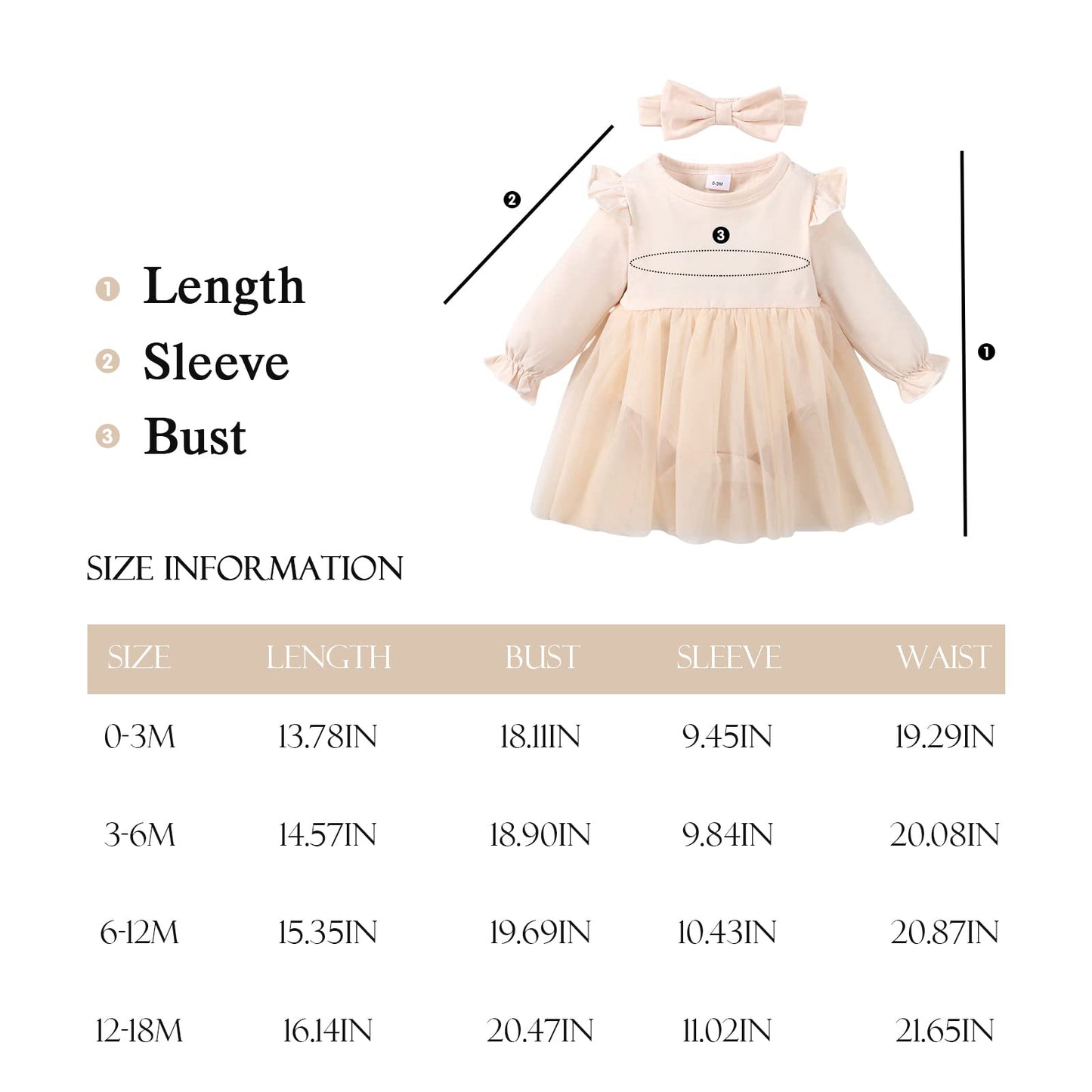 Infant Baby Girl Bodysuit Dress with Headband