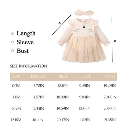 Infant Baby Girl Bodysuit Dress with Headband