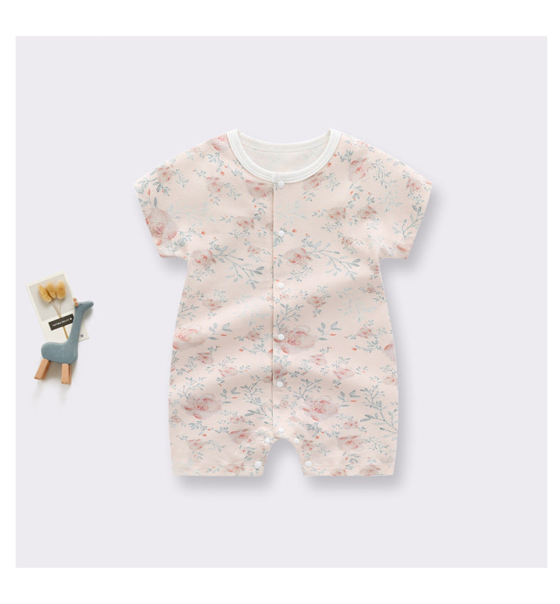 Baby Organic Cotton Pajamas Summer Short Sleeve Romper