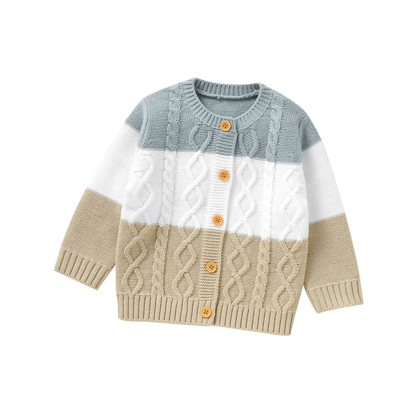 Toddler & Infant Cardigan Sweater Baby Girls and Boys Patchwork Knit Sweaters